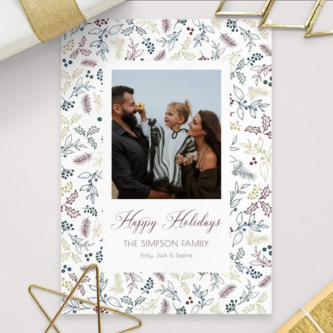 Loblolly Creative Digital Template Holiday Foliage Photo Card