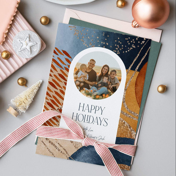 Loblolly Creative Digital Template Modern Holiday Photo Card