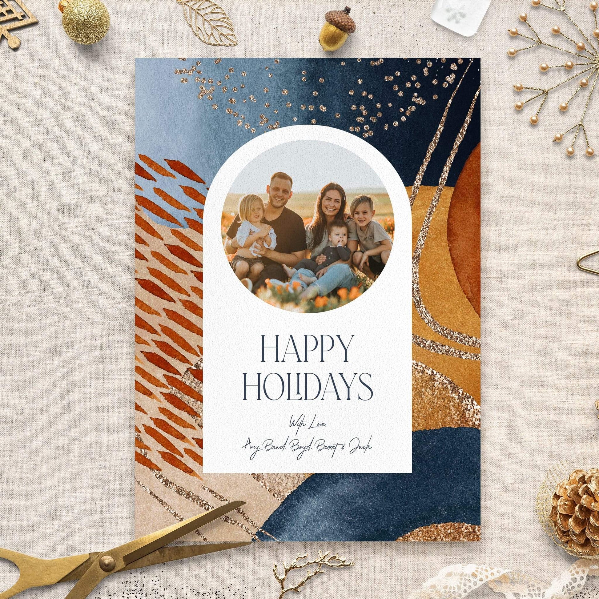 Loblolly Creative Digital Template Modern Holiday Photo Card