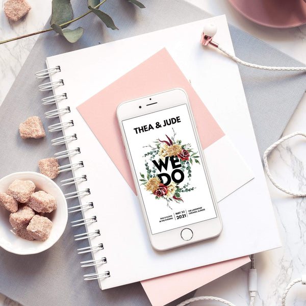 Loblolly Creative Digital Template Modern Large Text Floral Wedding Suite