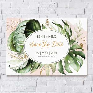 Loblolly Creative Digital Template Modern Tropical Save the Date Card