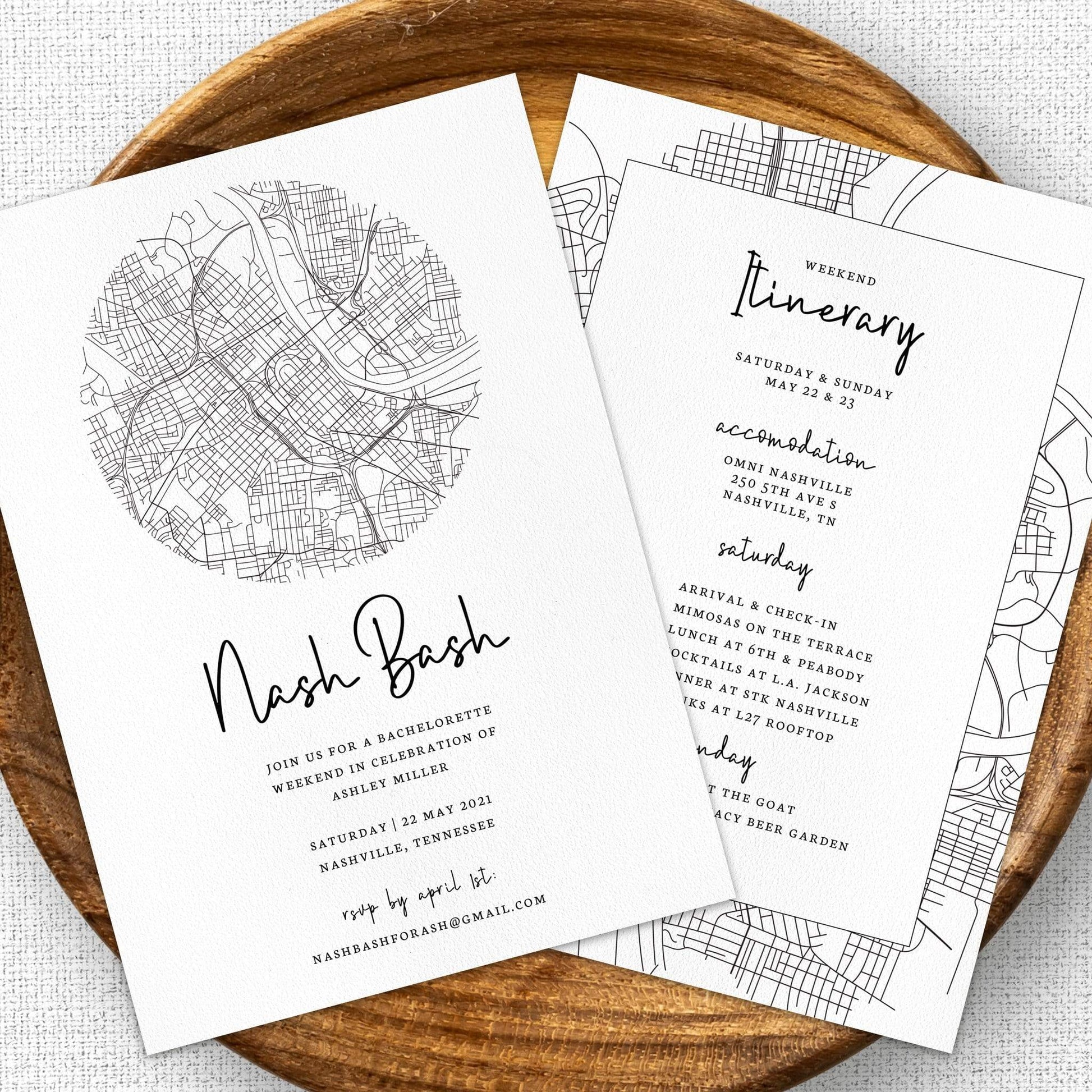 Loblolly Creative Digital Template Nash Bash Bachelorette Party Invitation