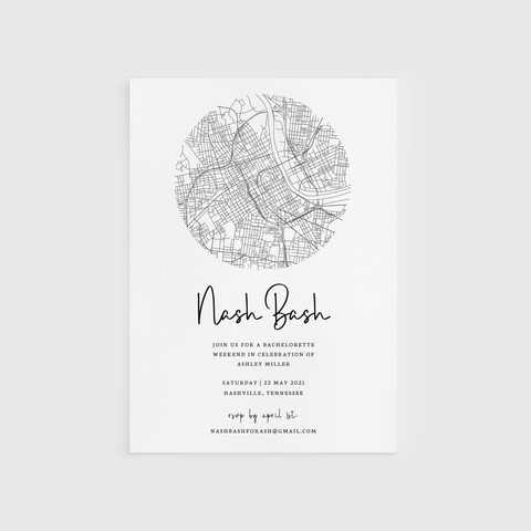 Loblolly Creative Digital Template Nash Bash Bachelorette Party Invitation