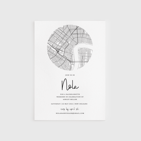 Loblolly Creative Digital Template New Orleans Bachelorette Party Invitation