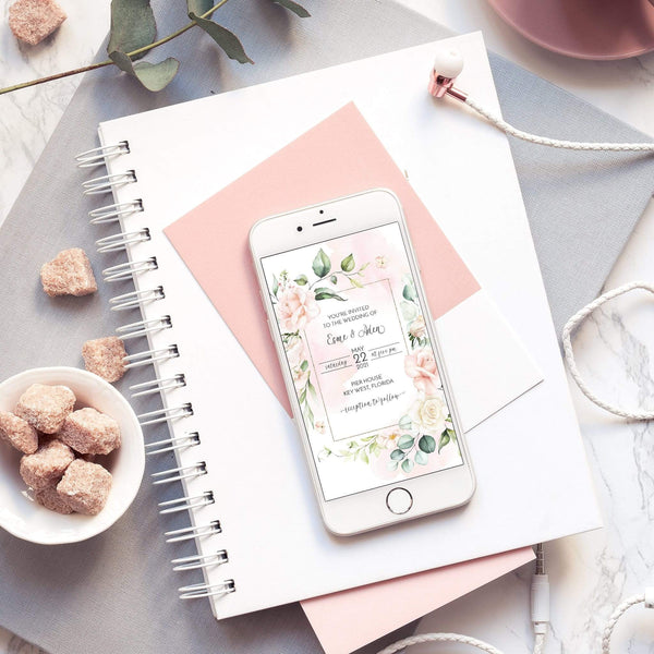 Loblolly Creative Digital Template Romantic Roses Wedding Suite