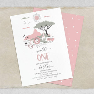 Loblolly Creative Digital Template Safari Wild One Birthday Invitation