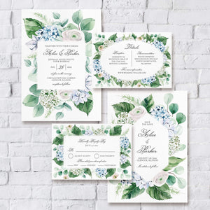Loblolly Creative Digital Template Spring Floral Hydrangea Wedding Suite