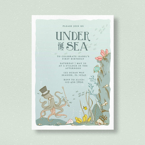 Loblolly Creative Digital Template Under the Sea Birthday Invitation